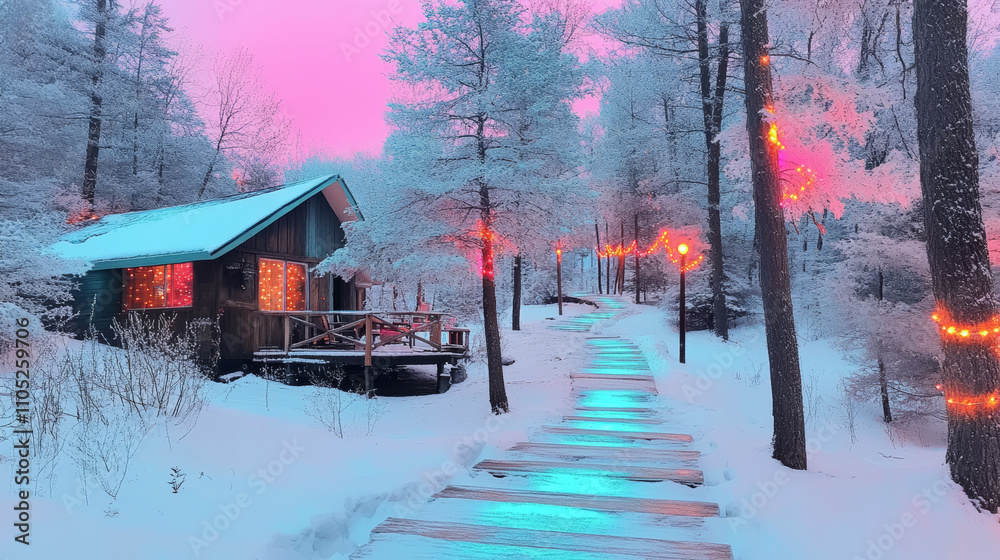 cabin_in_the_woods_deep_snow_Christmas_lights_on cabin_in_the_woods_deep_snow_Christmas_lights_on