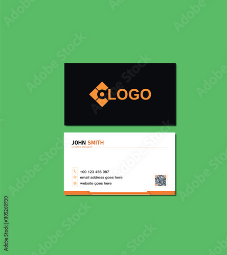 Wallpaper Mural Double-sided creative business card template. Modern presentation card with company logo. Vector business card template. Visiting card for business and personal use. Vector illustration design. Torontodigital.ca
