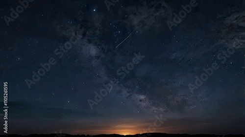 Night sky space with clouds and stars