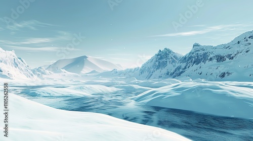 Illustration of snow landscape AI Generated