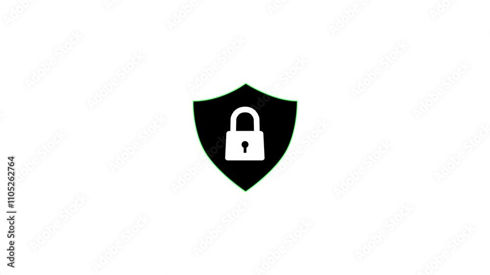 Lock security icon animation on isolated white background. Lock security icon animation on isolated white background.