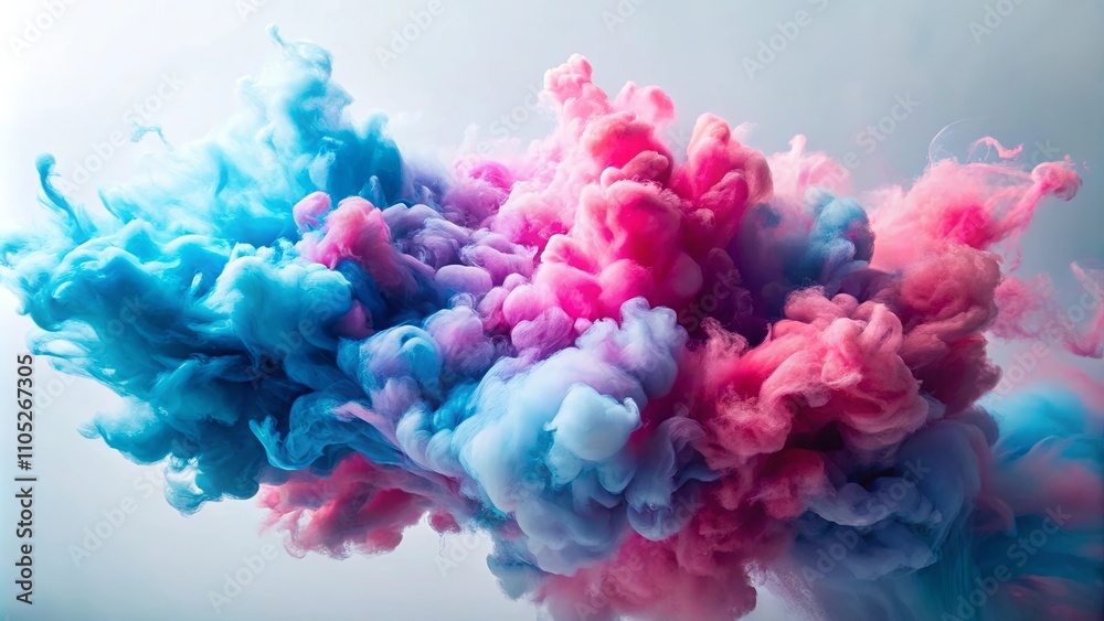 Fototapeta premium Abstract Swirling Colors A Vivid Display of Blue and Pink Ink in Motion