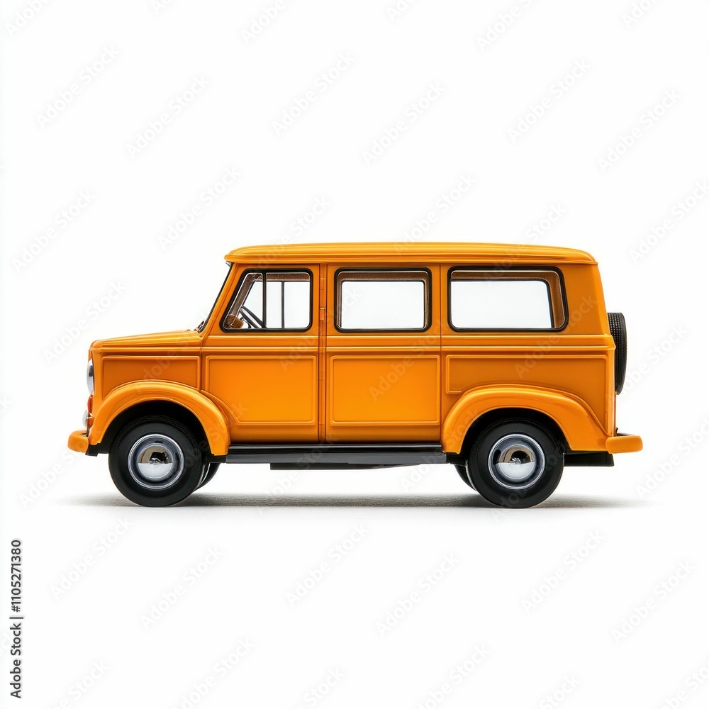Retro Yellow Van Isolated on White Retro Yellow Van Isolated on White