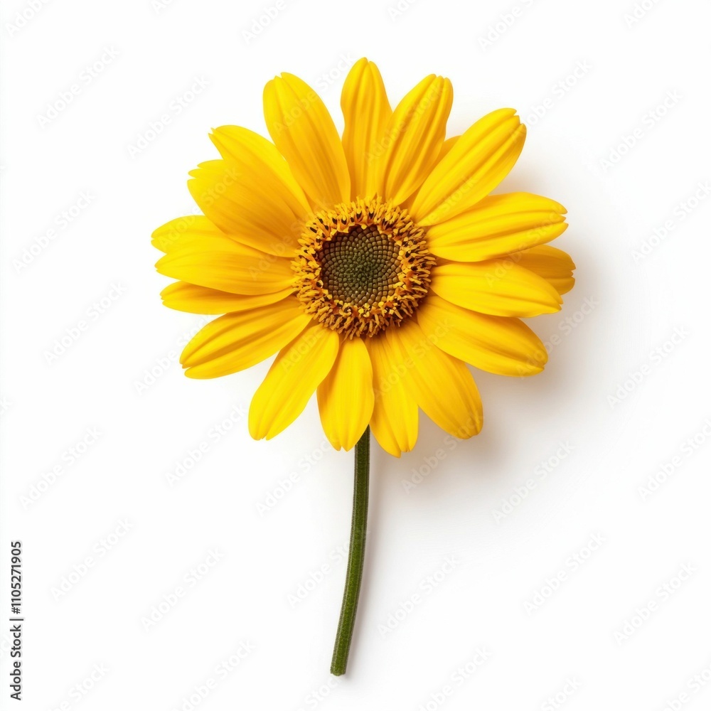 Bright Yellow Flower Isolated on White Bright Yellow Flower Isolated on White