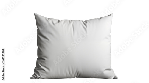 Elegant soft white cushion ideal for enhancing your home decor, adding both comfort and a fresh look to any room, isolated on transparent background.