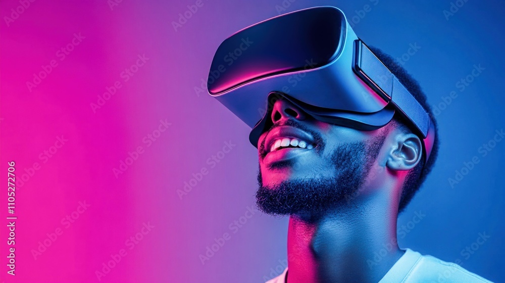 Man Experiencing Virtual Reality Man Experiencing Virtual Reality