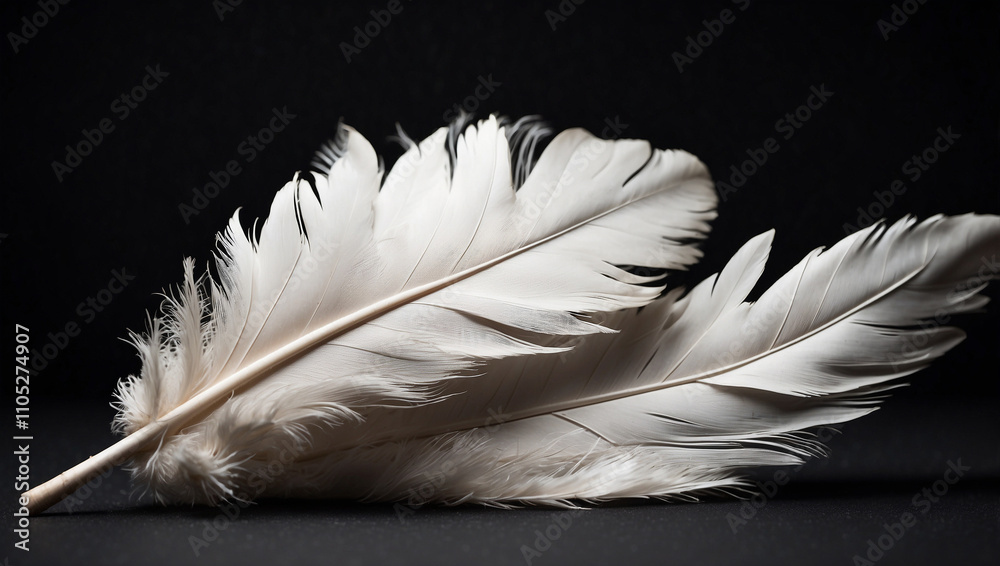 White Feather on Dark Background White Feather on Dark Background