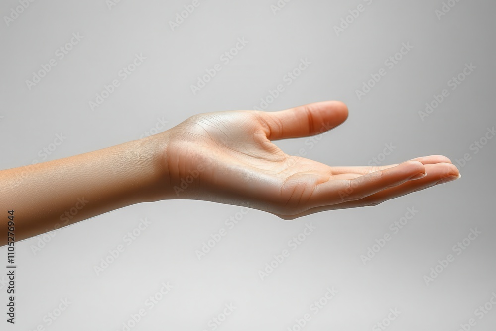 Hand Reaching Gesture on Isolated White Background Hand Reaching Gesture on Isolated White Background