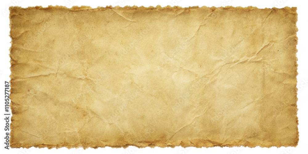 Aged paper texture with torn edges and creases for background Aged paper texture with torn edges and creases for background