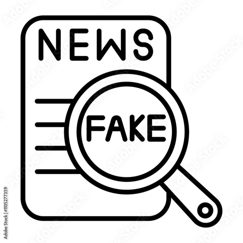Fake News Alert line icon