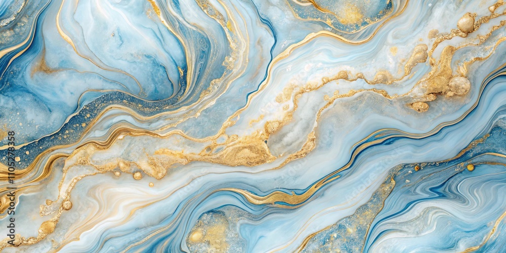 Abstract Swirling Blue and Gold Fluid Art Background Texture Abstract Swirling Blue and Gold Fluid Art Background Texture