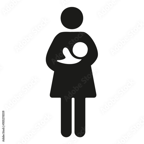 Woman holding or breast feeding a baby