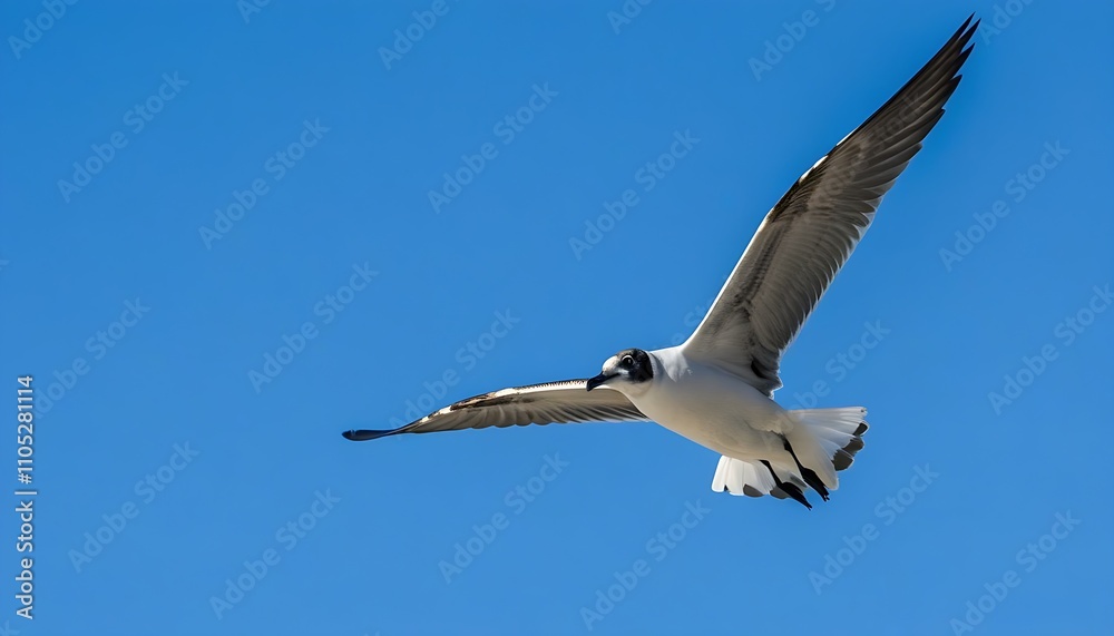 Fototapeta premium Magnificent moment of birds flying high in the sky
