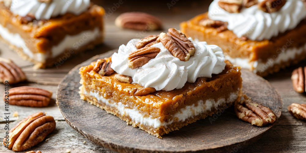 Homemade Pecan Pie Bars with Whipped Cream Homemade Pecan Pie Bars with Whipped Cream