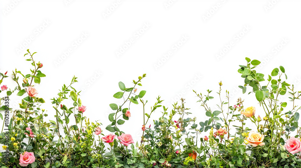 Bush tree flower on white background Bush tree flower on white background