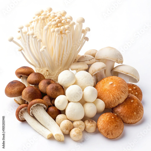 Mixed mushroom with white background