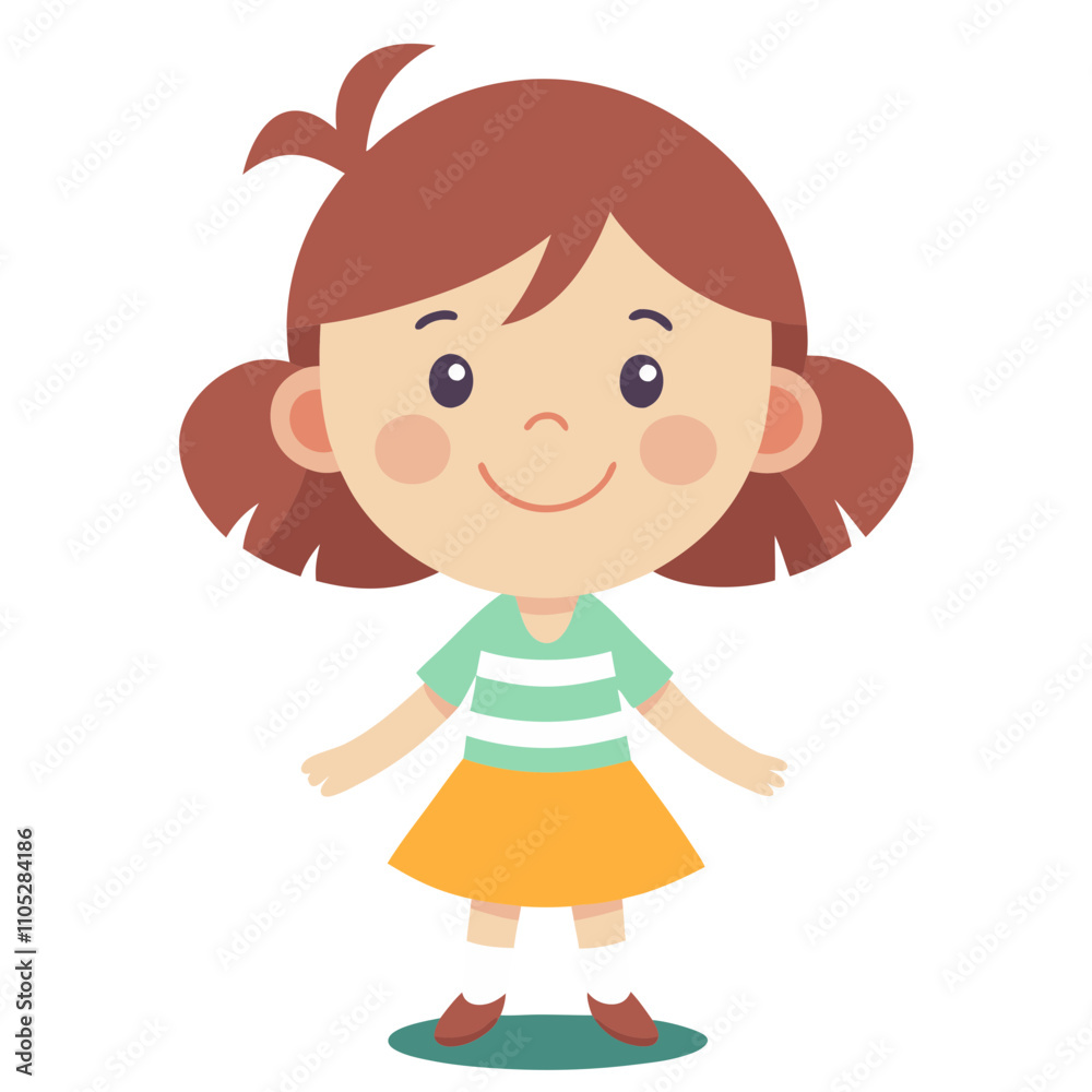 illustration of a happy little girl. illustration of a happy little girl.