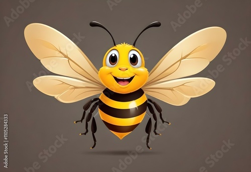 Cute Bee Flying Cartoon Vector Icon Illustration. Animal Nature Icon Concept Isolated Premium Vector