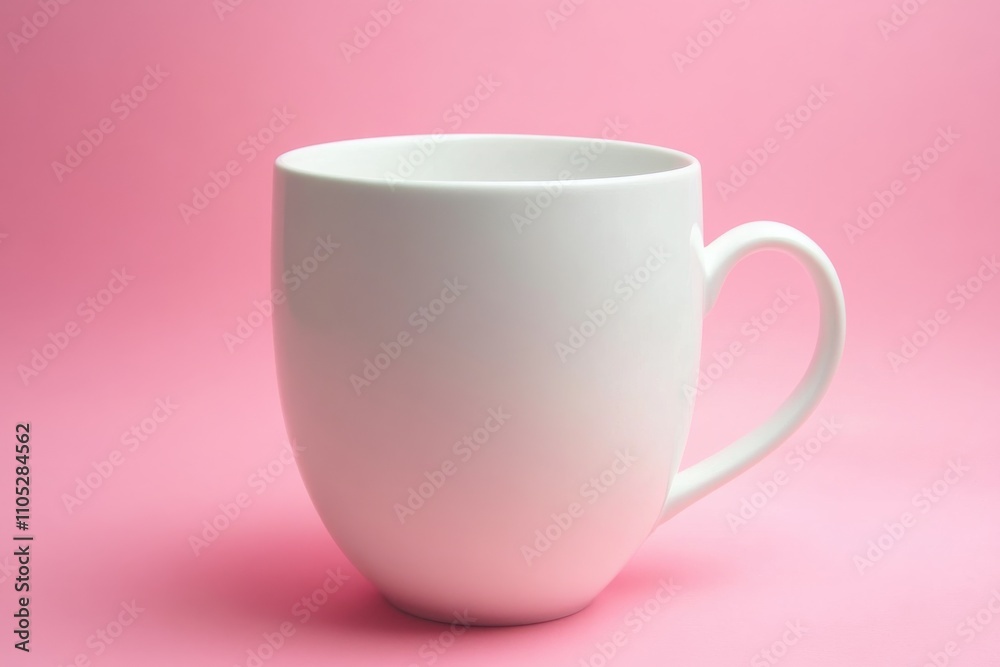 Minimalist White Coffee Mug on a Soft Pink Background Perfect for Coffee Lovers and Stylish Kitchen Decor Minimalist White Coffee Mug on a Soft Pink Background Perfect for Coffee Lovers and Stylish Kitchen Decor