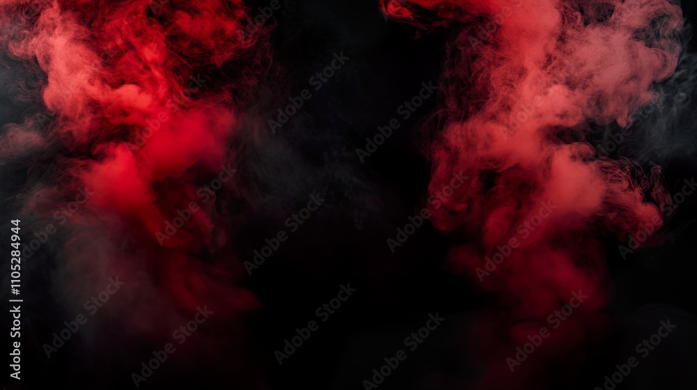 Fototapeta premium Dramatic smoke or fog effect in dark room on black background for product presentation