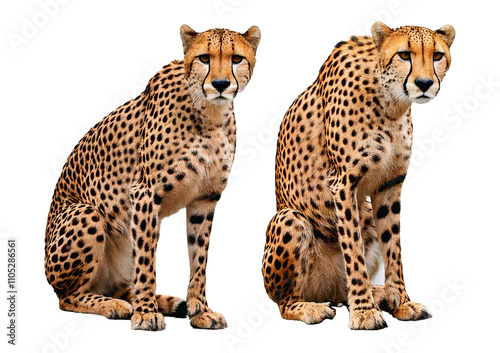 Cheetah isolated on transparent or white background photo