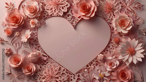 Wallpaper Mural Valentine's Day heart Background Decorated Scattered Red Roses With Place for Text Torontodigital.ca