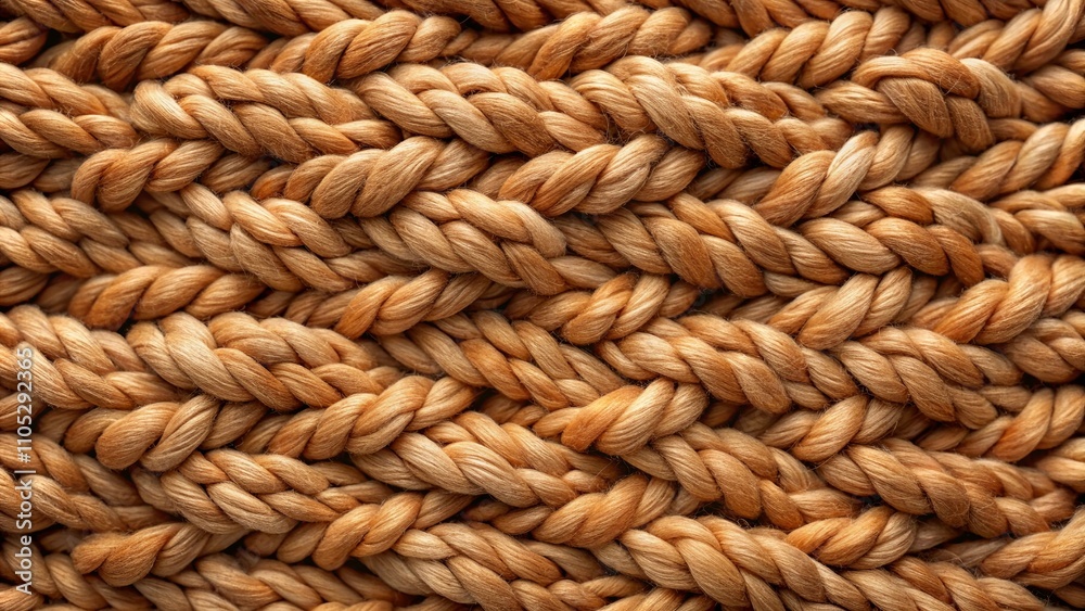 Textured Background of Intertwined Light Brown Thick Yarn Textured Background of Intertwined Light Brown Thick Yarn