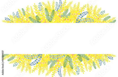 ミモザの花のベクター素材イラスト