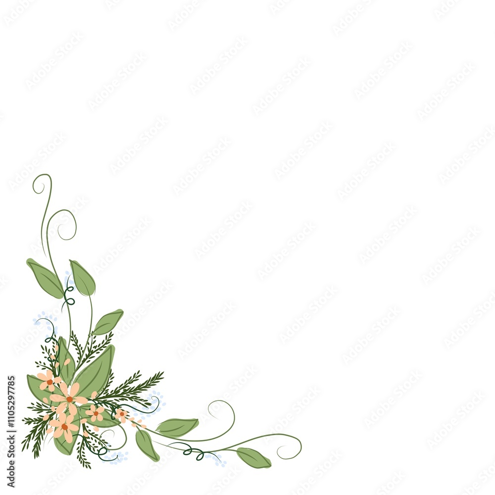 flowers corner art line decoration aesthetics flowers corner art line decoration aesthetics