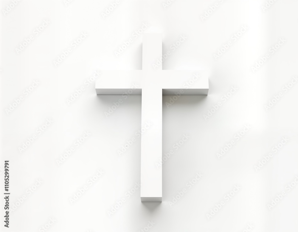 Abstract white cross on white background. Simple design. Concept image. Suitable for faith themes inspirational visuals. Ideal for religion. Design for church, spiritual concepts. Image could used Abstract white cross on white background. Simple design. Concept image. Suitable for faith themes inspirational visuals. Ideal for religion. Design for church, spiritual concepts. Image could used