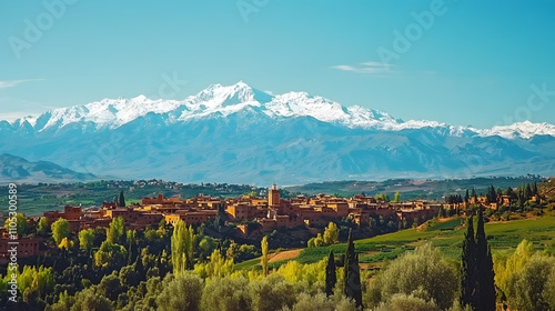 Majestic Atlas Mountains and Moroccan Village photo