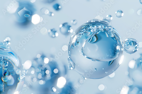 Wallpaper Mural water drops on blue Torontodigital.ca