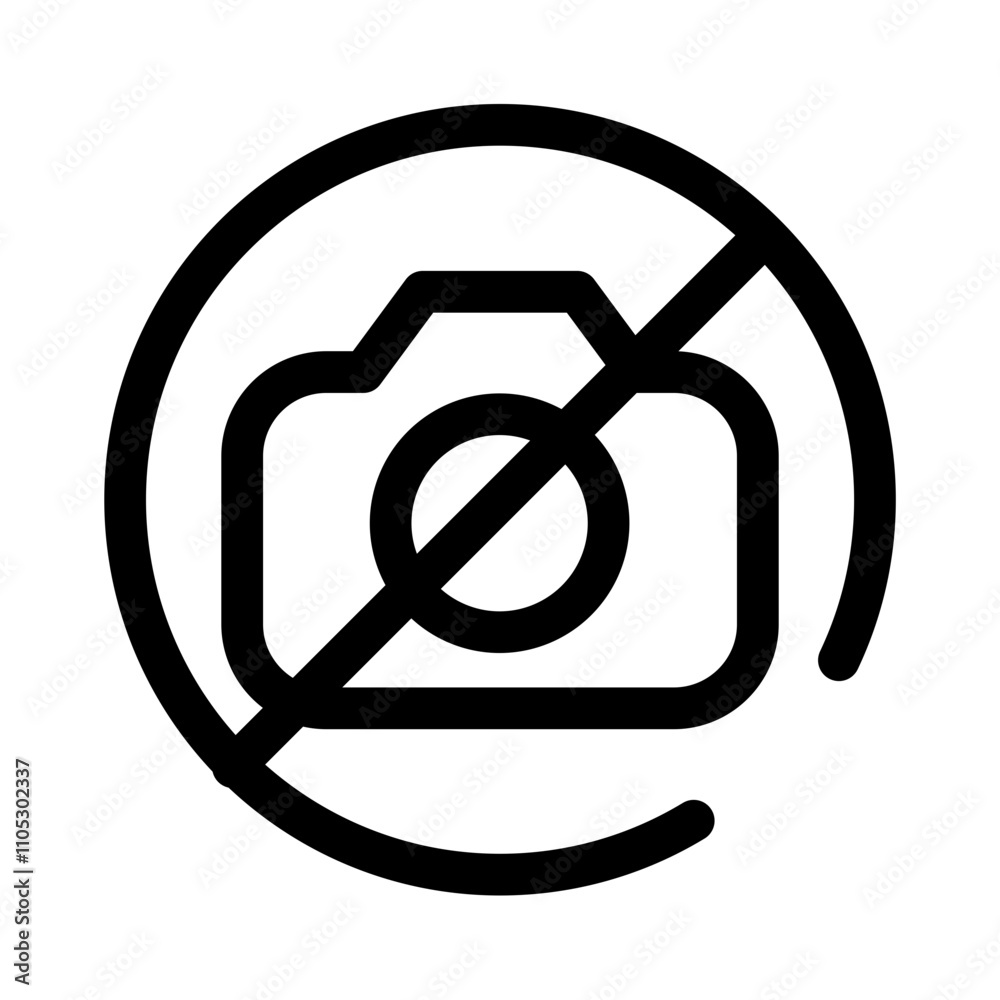 Camera not allowed - clean and modern Photography and videography icon.