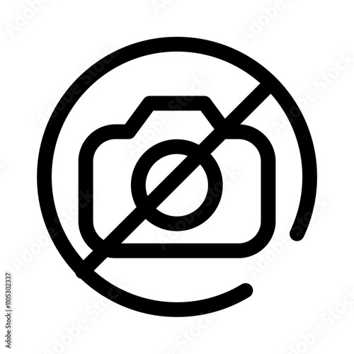 Camera not allowed - clean and modern Photography and videography icon.