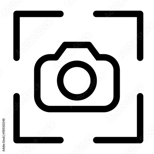 Camera focus - clean and modern Photography and videography icon.