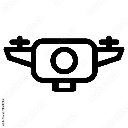 Video Drone with a camera - clean and modern Photography and videography icon.