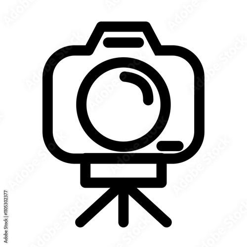 Camera on a tripod - clean and modern Photography and videography icon.