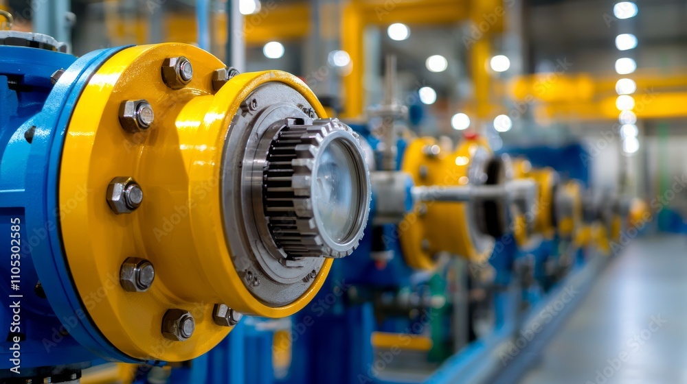 Industrial Machinery and Gears in Factory Industrial Machinery and Gears in Factory