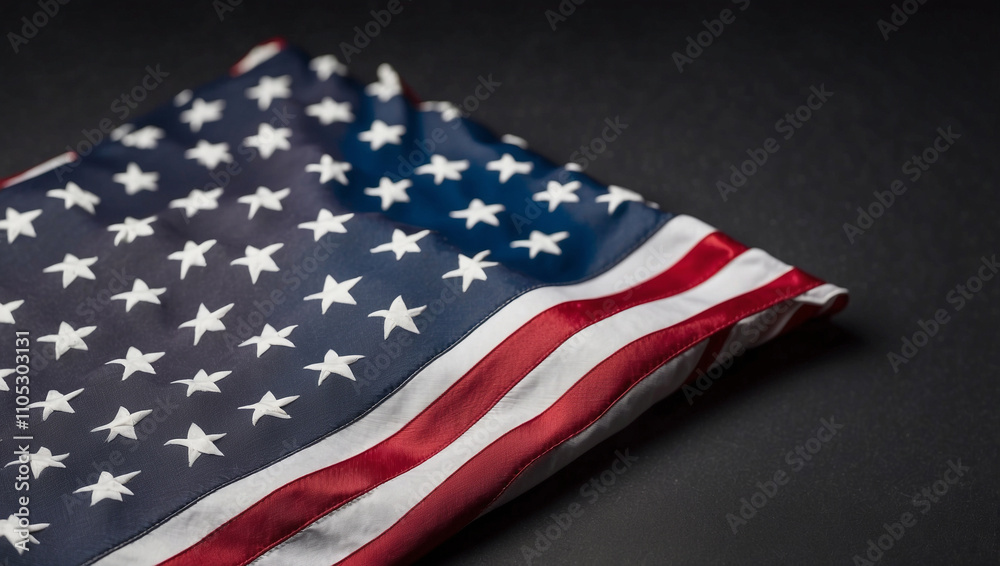 Obraz premium US Flag on Dark Background