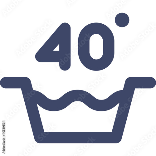 Symbols for washing machine settings indicating 40-degree temperature for optimal laundry care photo