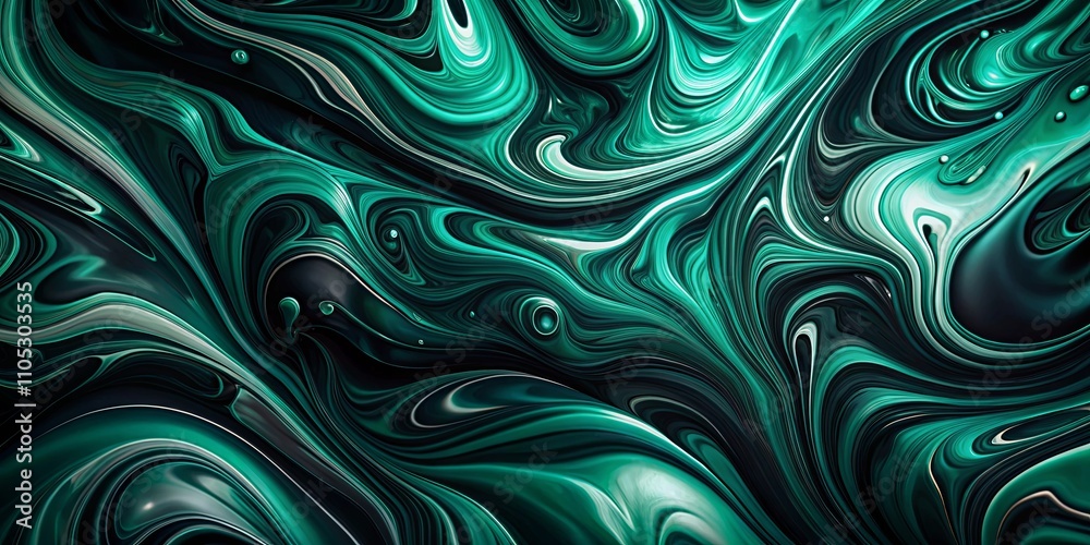 Abstract Swirling Emerald and Obsidian Liquid Texture A Visually Striking Design Element Abstract Swirling Emerald and Obsidian Liquid Texture A Visually Striking Design Element