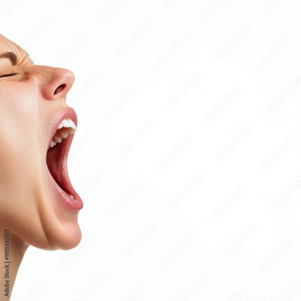 Obraz premium Emotional expression of a woman indoor space portrait photography calm environment close-up human emotion