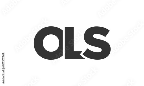 OLS logo design template with strong and modern bold text. Initial based vector logotype featuring simple and minimal typography. Trendy company identity.