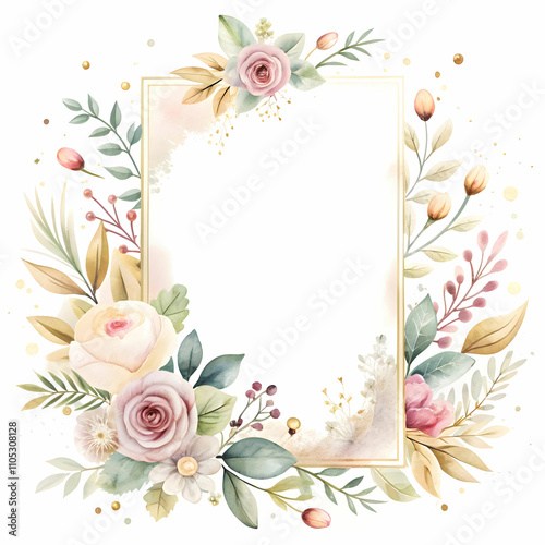 blank wedding card design on white background