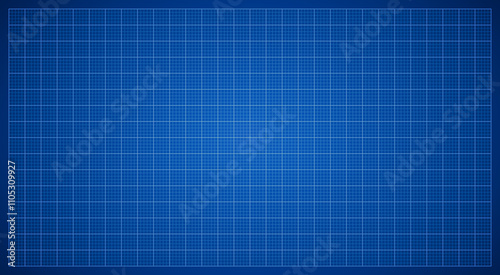 Blue print background or millimeter paper pattern with grid lines for design projects and animations. Technical looking backdrop for presentation of mechanical or acrchitecture early design.