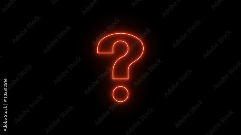 Glowing Neon question marks icon animation, Glowing Neon question marks icon animation,