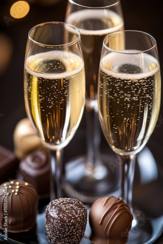 Champagne And Chocolate. A Luxurious Indulgence in Gluttony and Epicurean Royalty photo