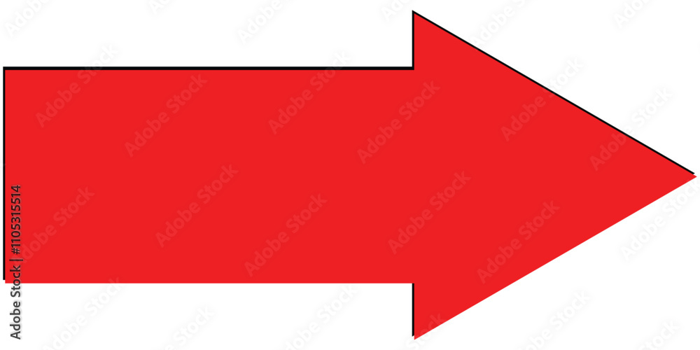 Long arrow icon. Right pointing arrow. Straight large solid long red arrow icon. vector illustration eps 10. Long arrow icon. Right pointing arrow. Straight large solid long red arrow icon. vector illustration eps 10.