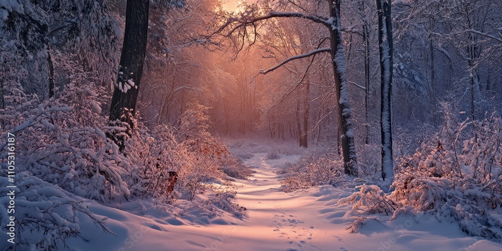 Serene evening ambiance in a winter forest, showcasing the tranquility and beauty of the winter forest, where nature s stillness creates a captivating winter forest scene. Serene evening ambiance in a winter forest, showcasing the tranquility and beauty of the winter forest, where nature s stillness creates a captivating winter forest scene.