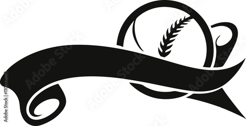 
Baseball isolated badge emblem Logo Split name Frame black and white vector silhouette, vintage Sport club Design Element ribbon shape illustration


